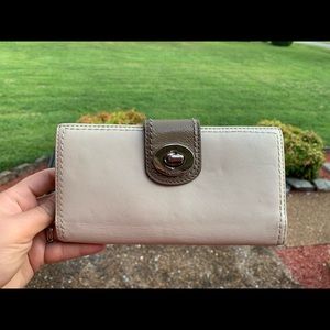 Cream and Gray Coach Wallet